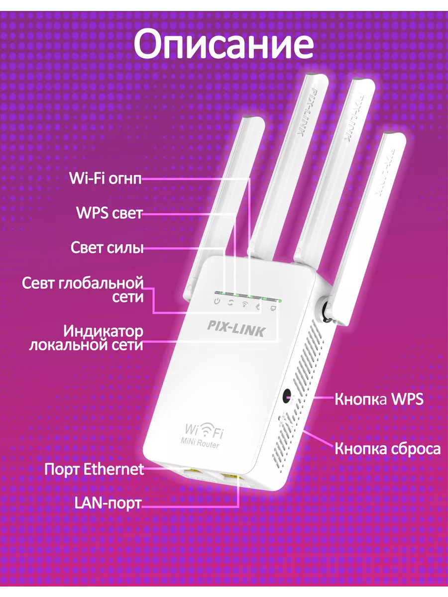 Усилитель Wi-Fi сигнала PIX-LINK
